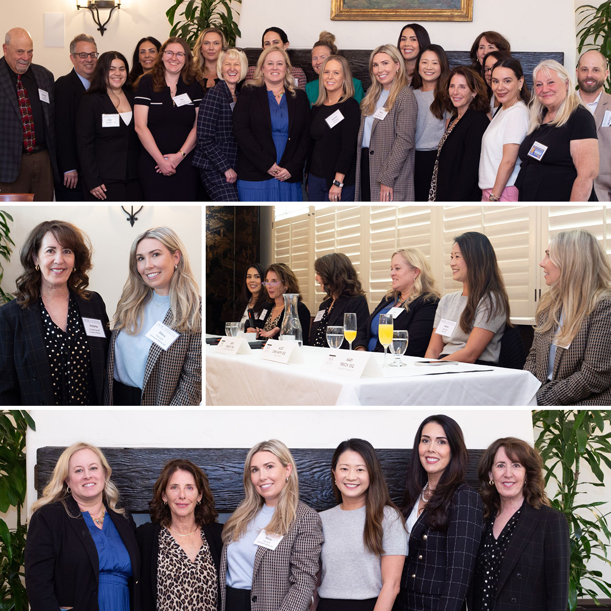 Photos of Mary Fersch and attendees at ASCDC Womens Leadership Panel Santa Barbara